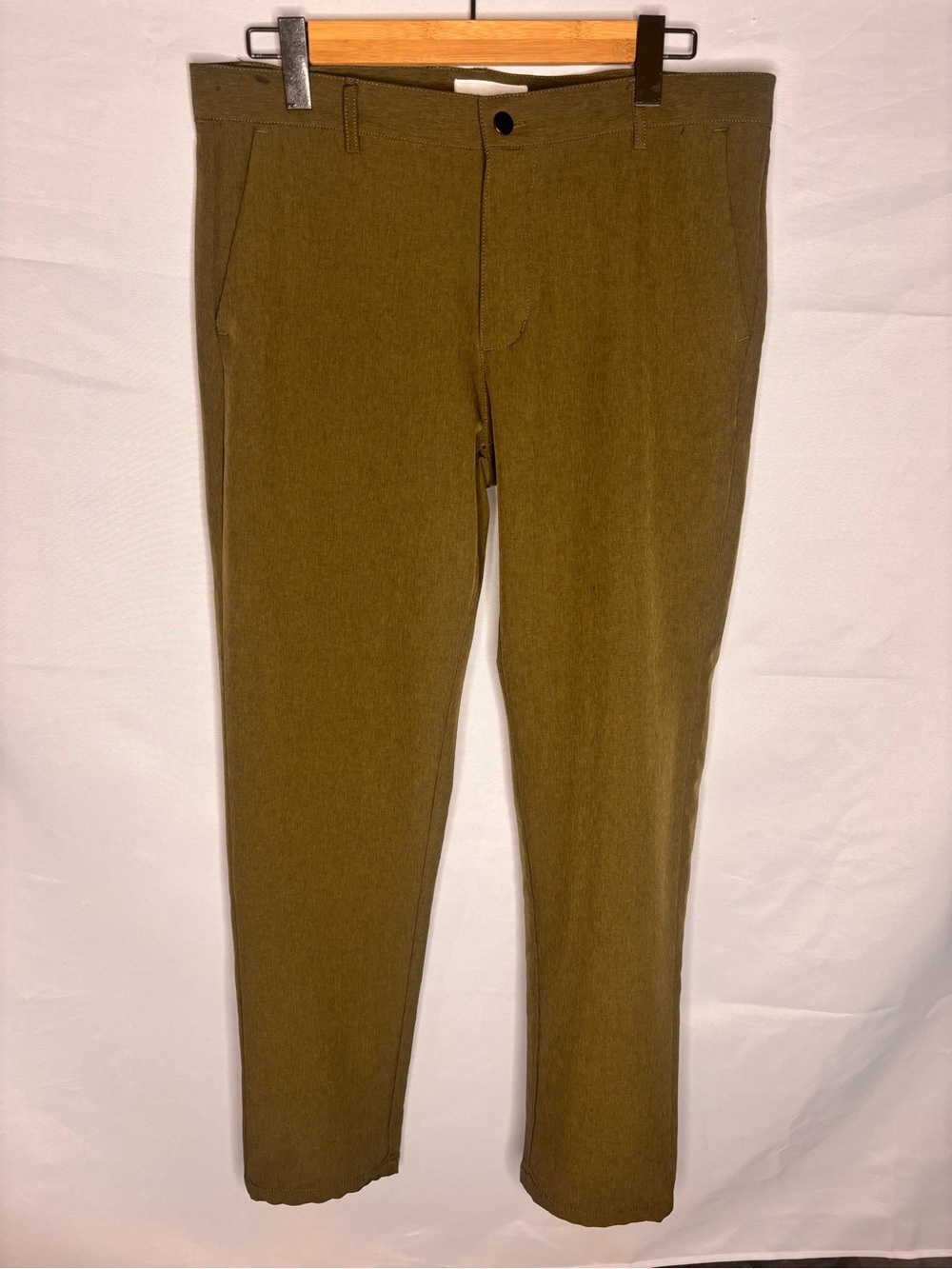 Day & Age Mens 34x30 US Olive Green Slim Fit Dress Pants Stretch Office Textured